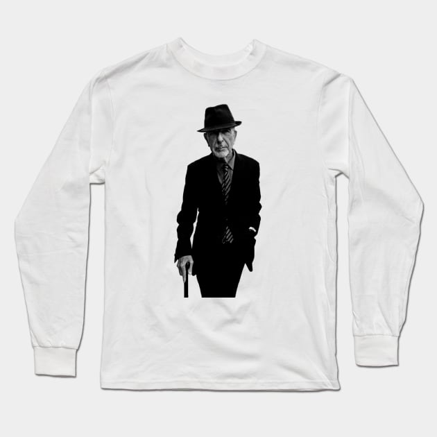 Leonard Cohen /// Vintage Style Long Sleeve T-Shirt by Finainung